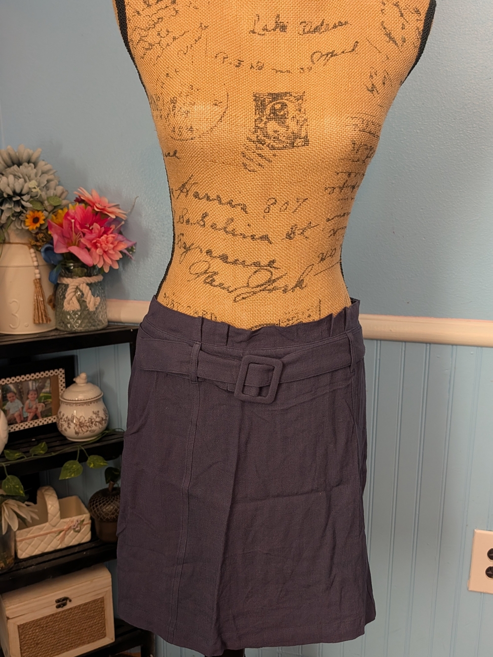 Brand new- Umgee Navy Belted A-Line Skirt